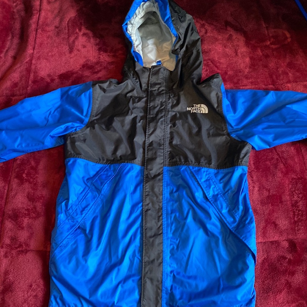 The North Face Rain Jacket Black/Blue size S boys